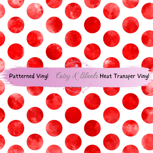 Patterned Printed Vinyl and Heat Transfer (HTV) Sheets - Christmas Polka Dots- PV100171