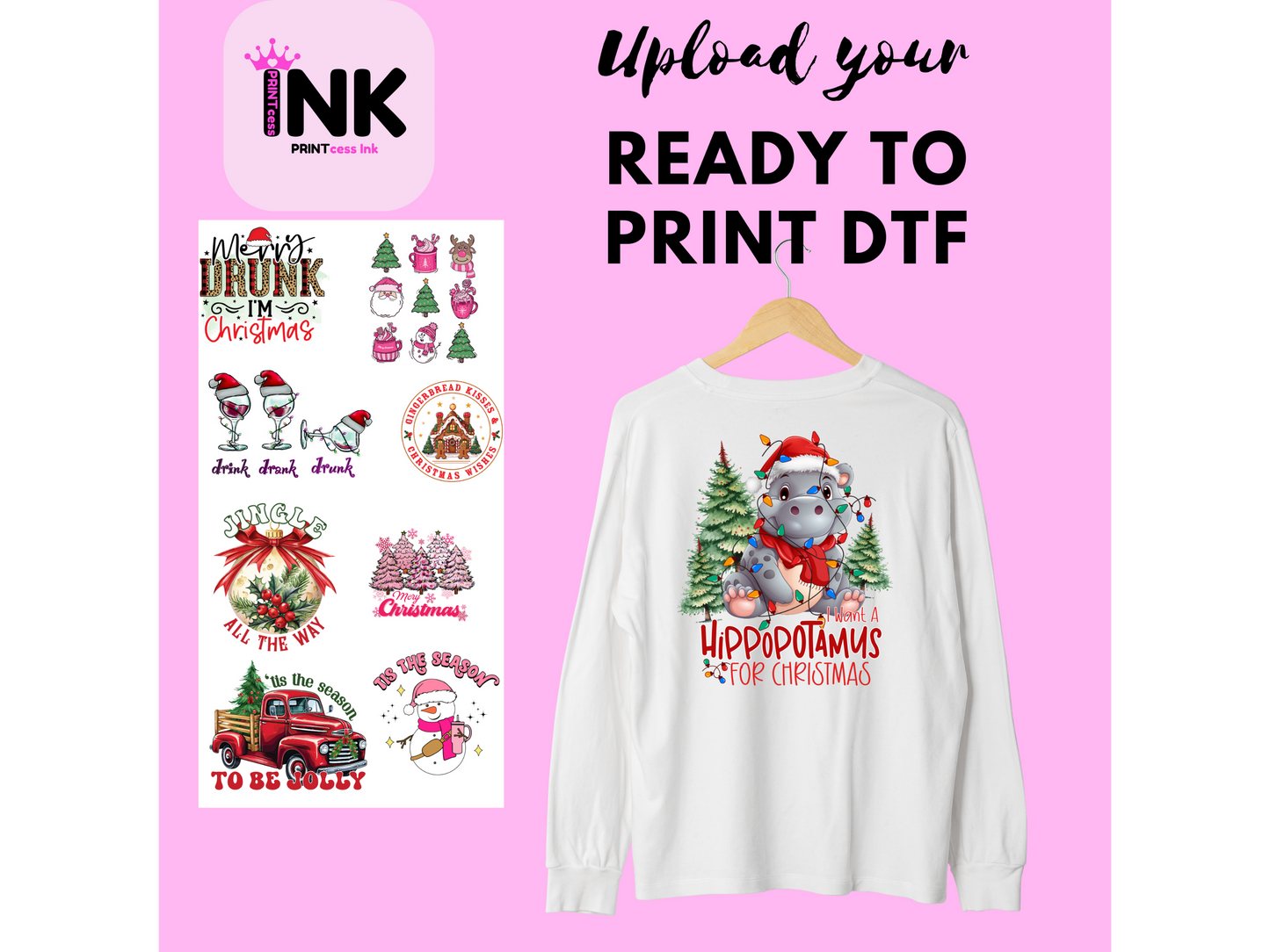 Custom DTF Print, Ready to Press Transfers - Upload your images / gang sheet | Custom Apparel Transfers