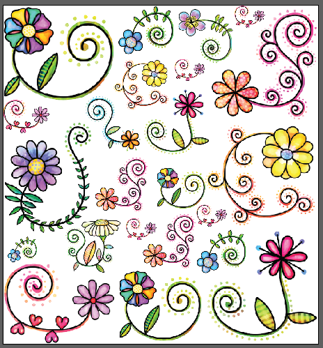 Tumbler Cup Wrap 16oz UV DTF Crystal Sticker: Watercolour Flower Gang Sheet UVDTF100410