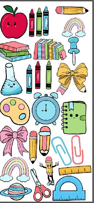 Tumbler Cup Wrap 16oz UV DTF Crystal Sticker: Teacher 3 Gang Sheet UVDTF100434