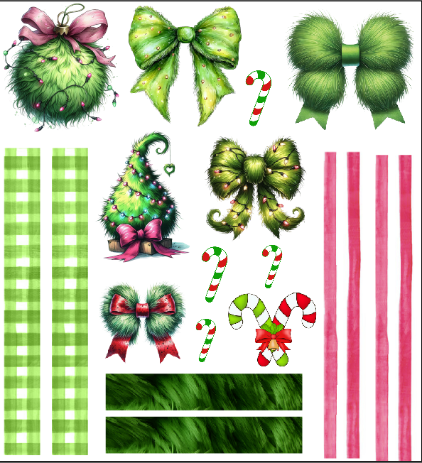 Christmas Gang Sheet UVDTF100659 UV DTF Sticker | Ready to Apply Decal | Waterproof Permanent Sticker for Tumblers, Cups, Laptops, and More| Tumbler Cup Decal 4" UV DTF  Sticker