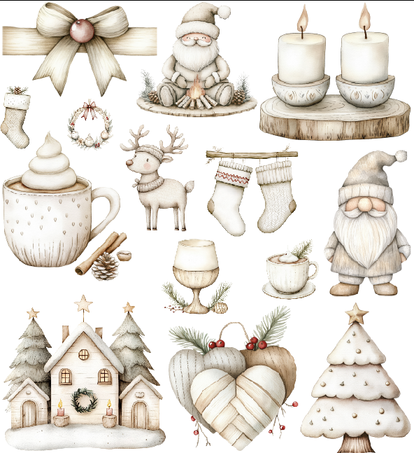 Nordic Christmas unicorn Gang Sheet UVDTF100659 UV DTF Sticker | Ready to Apply Decal | Waterproof Permanent Sticker for Tumblers, Cups, Laptops, and More| Tumbler Cup Decal 4" UV DTF  Sticker