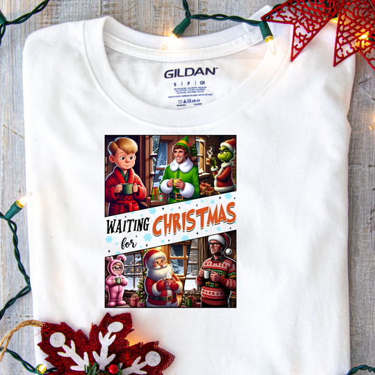 DTF Shirt Transfer - Ready to Press - Waiting for Christmas -  DTF100387