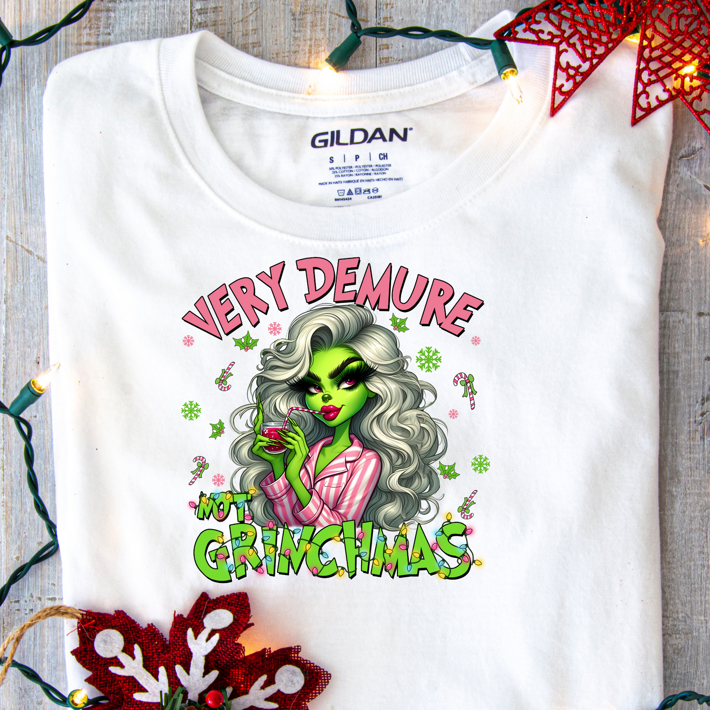 DTF Shirt Transfer - Ready to Press - Demure Christmas -  DTF100395