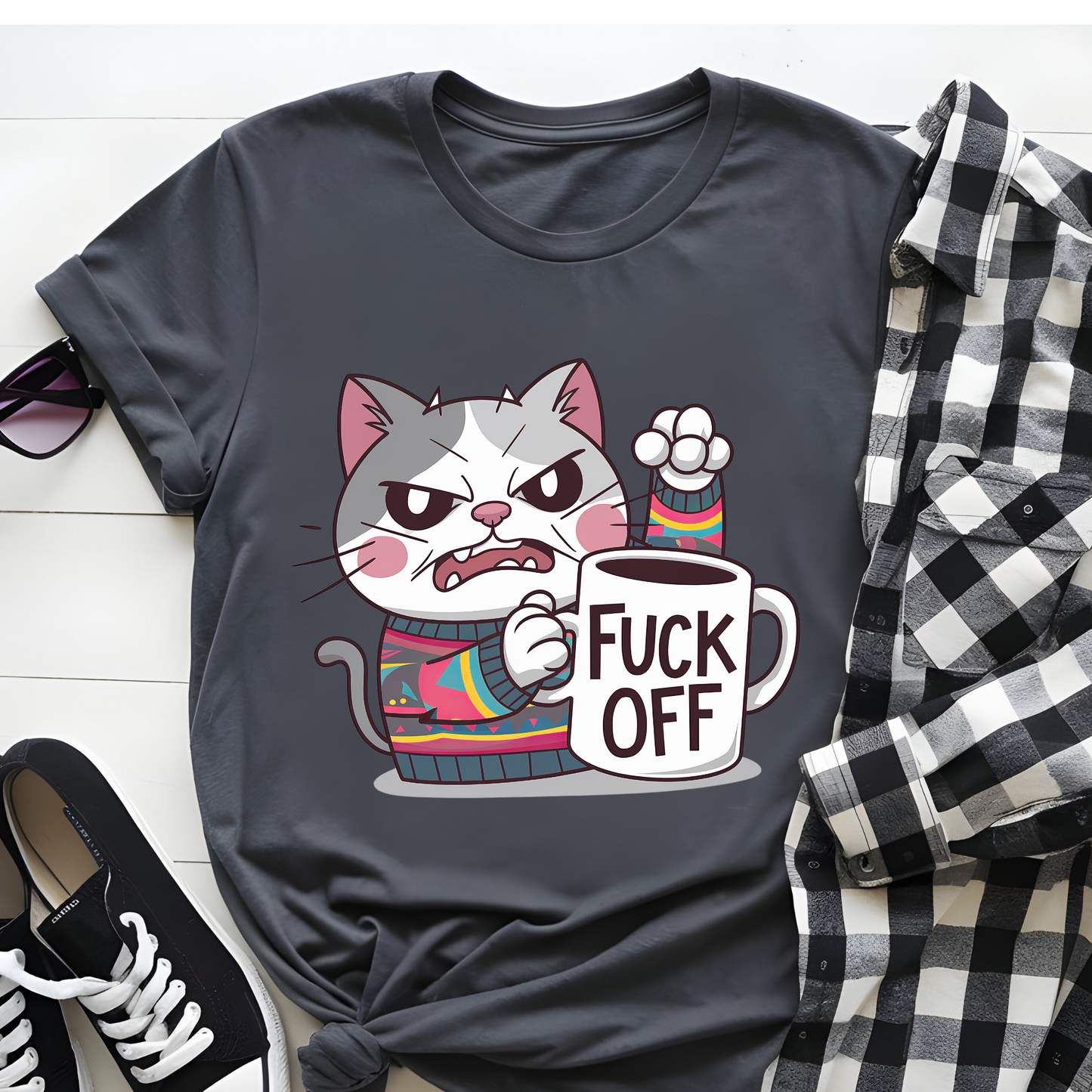 DTF T-Shirt Transfer | Ready to Press | DIY Heat Transfer for Clothing, Hoodies, Sweatshirt | F Off DTF100812