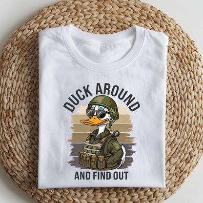 DTF T-Shirt Transfer | Ready to Press | DIY Heat Transfer for Clothing, Hoodies, Sweatshirt | Duck Around DTF100810