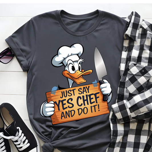 DTF T-Shirt Transfer | Ready to Press | DIY Heat Transfer for Clothing, Hoodies, Sweatshirt | Yes Chef DTF100809