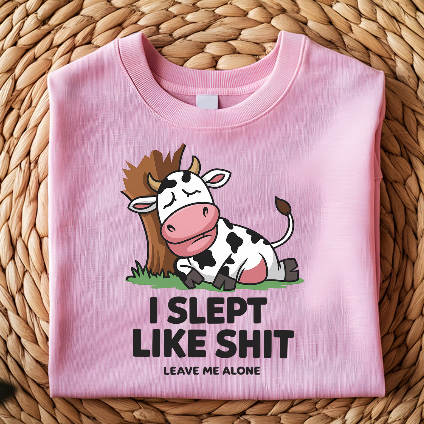 DTF T-Shirt Transfer | Ready to Press | DIY Heat Transfer for Clothing, Hoodies, Sweatshirt | Cow Sleep  DTF100807