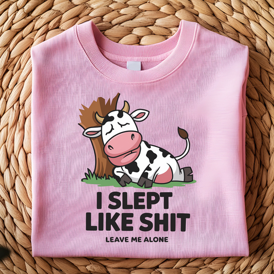 DTF T-Shirt Transfer | Ready to Press | DIY Heat Transfer for Clothing, Hoodies, Sweatshirt | Cow Sleep  DTF100807