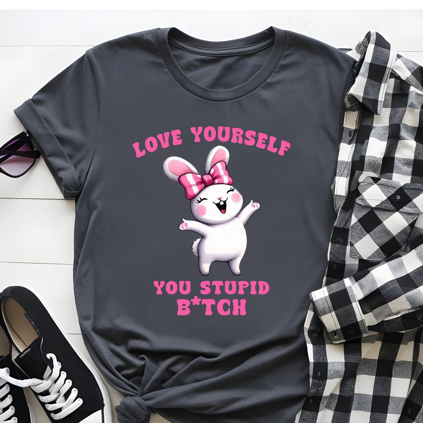 DTF T-Shirt Transfer | Ready to Press | DIY Heat Transfer for Clothing, Hoodies, Sweatshirt | Love yourself DTF100805