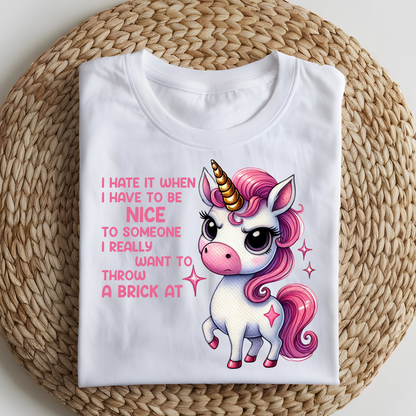 DTF T-Shirt Transfer | Ready to Press | DIY Heat Transfer for Clothing, Hoodies, Sweatshirt | Throw a Brick DTF100804