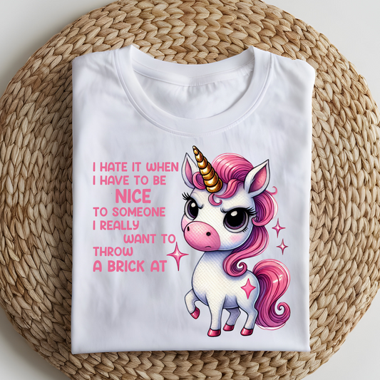 DTF T-Shirt Transfer | Ready to Press | DIY Heat Transfer for Clothing, Hoodies, Sweatshirt | Throw a Brick DTF100804