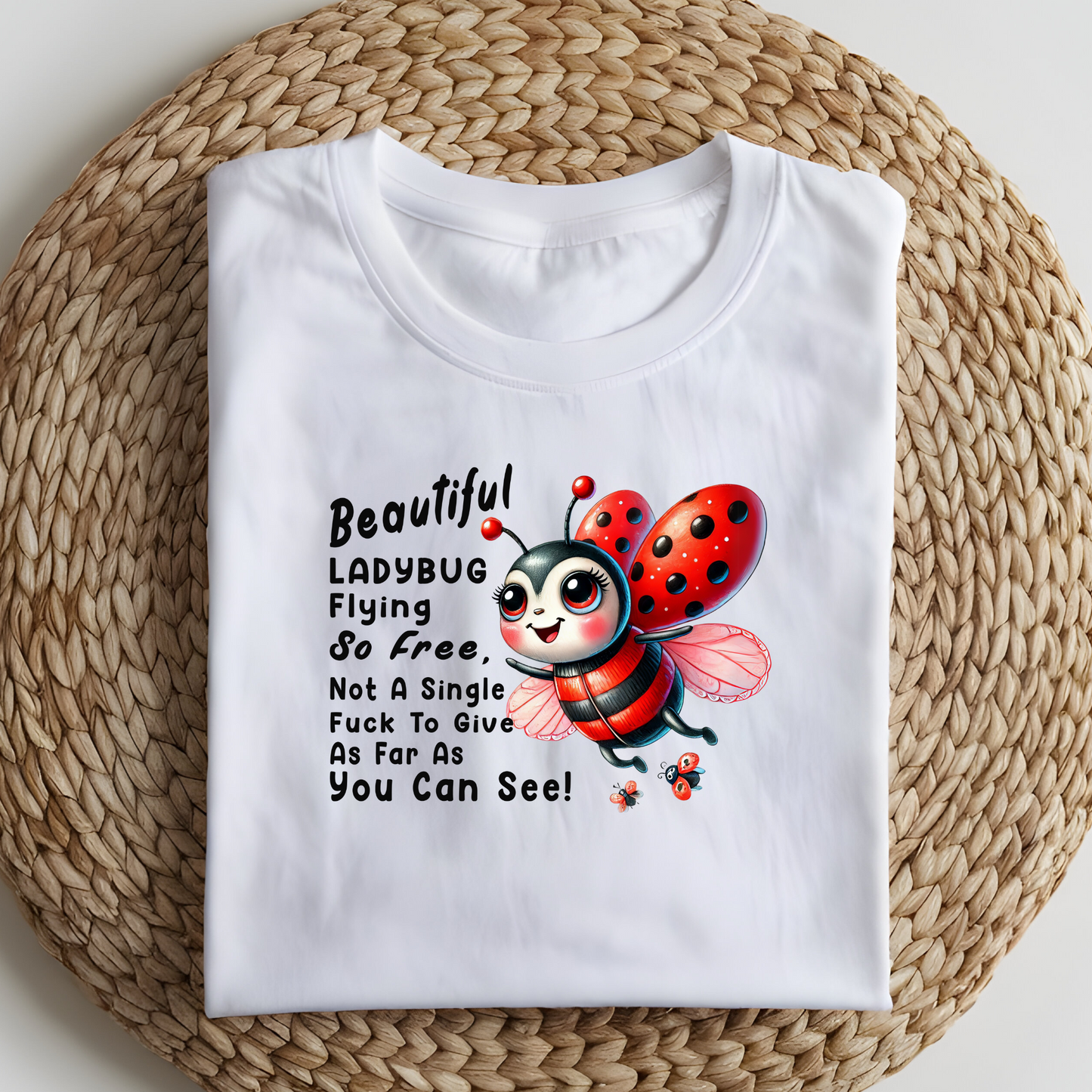 DTF T-Shirt Transfer | Ready to Press | DIY Heat Transfer for Clothing, Hoodies, Sweatshirt | Beautiful Ladybug  DTF100802