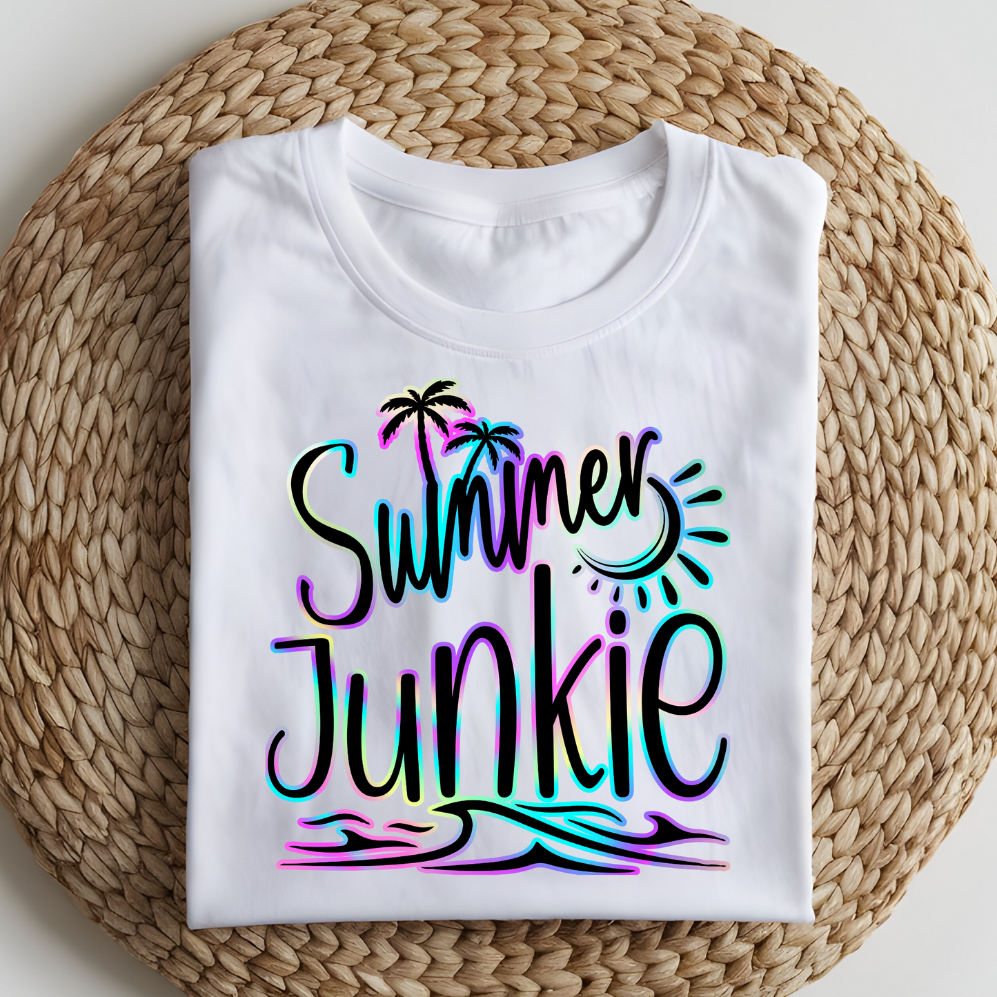 DTF T-Shirt Transfer | Ready to Press | DIY Heat Transfer for Clothing, Hoodies, Sweatshirt | Summer Junkie  DTF100796