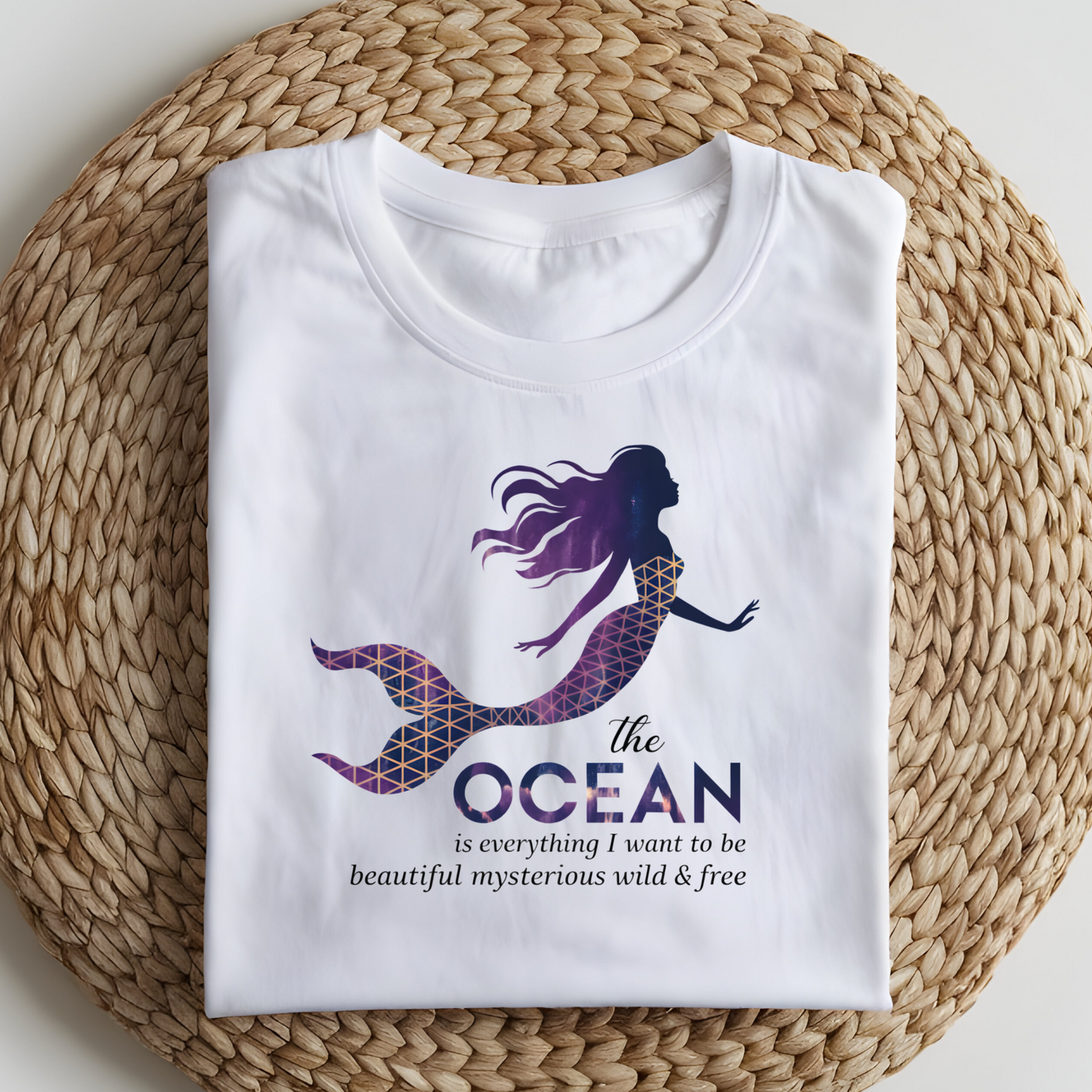 DTF T-Shirt Transfer | Ready to Press | DIY Heat Transfer for Clothing, Hoodies, Sweatshirt | Mermaid DTF100888