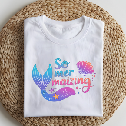 DTF T-Shirt Transfer | Ready to Press | DIY Heat Transfer for Clothing, Hoodies, Sweatshirt | Mermaid DTF100887