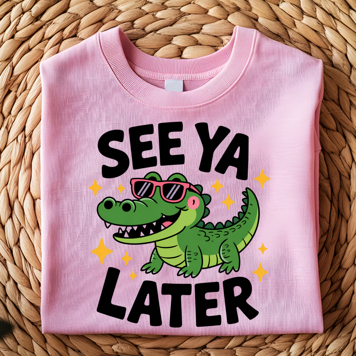 DTF T-Shirt Transfer | Ready to Press | DIY Heat Transfer for Clothing, Hoodies, Sweatshirt | See You later crocodile DTF100849