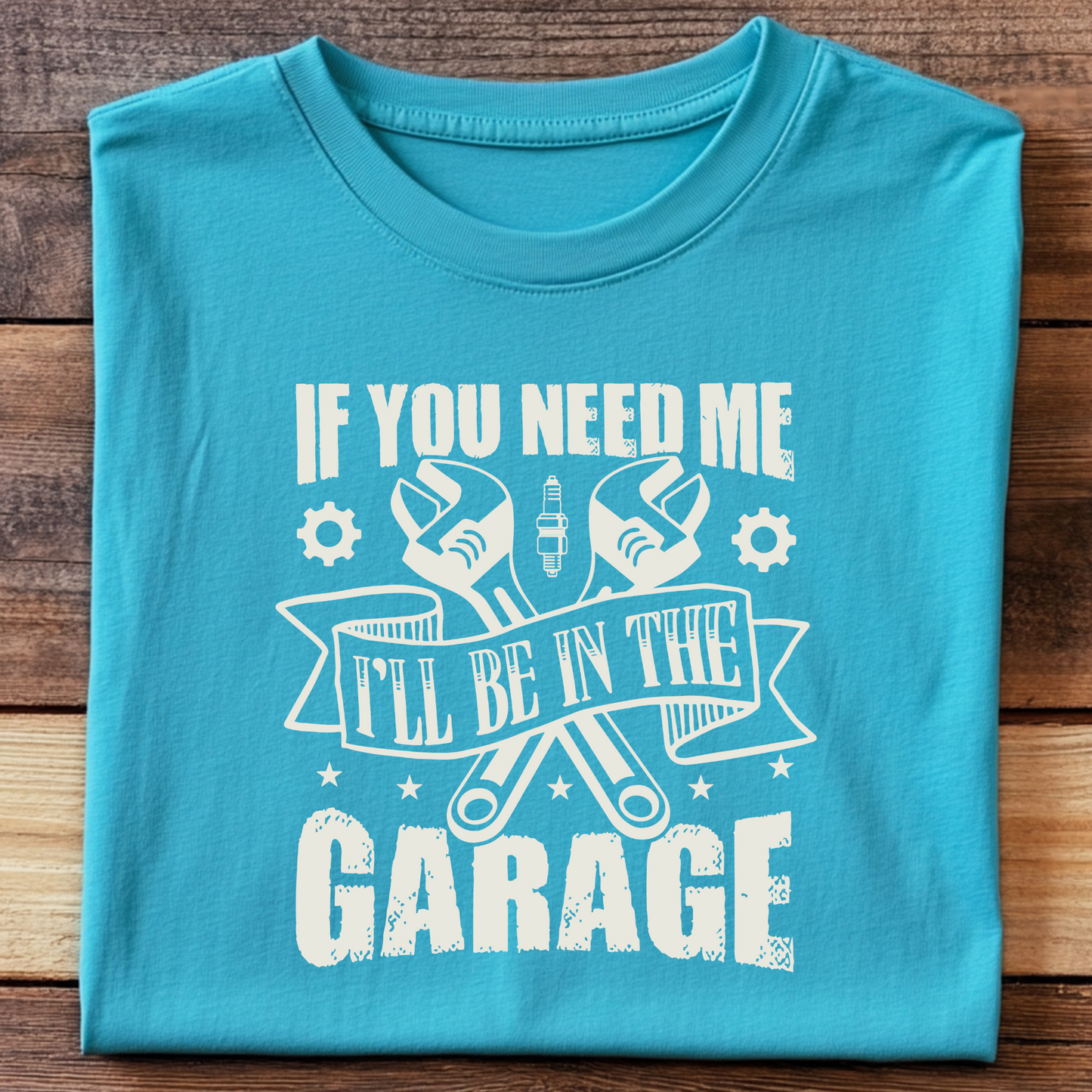 DTF T-Shirt Transfer | Ready to Press | DIY Heat Transfer for Clothing, Hoodies, Sweatshirt | Be in the garage DTF100846