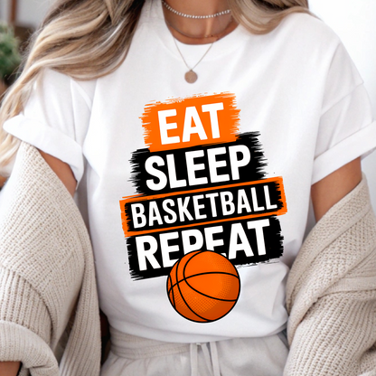DTF Shirt Transfer - Ready to Press - Eat Sleep Basketball Repeat -  DTF100719