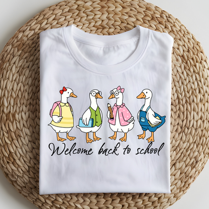 DTF T-Shirt Transfer | Ready to Press | DIY Heat Transfer for Clothing, Hoodies, Sweatshirt | Welcome back to school  DTF100935