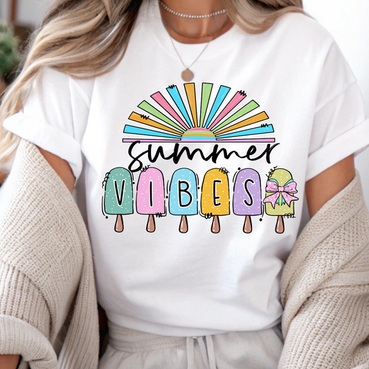 DTF Shirt Transfer - Ready to Press - Summer Vibes -  DTF100703