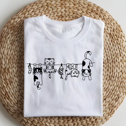 DTF T-Shirt Transfer | Ready to Press | DIY Heat Transfer for Clothing, Hoodies, Sweatshirt | Cat DTF100884