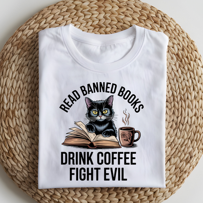 DTF T-Shirt Transfer | Ready to Press | DIY Heat Transfer for Clothing, Hoodies, Sweatshirt | Read Banned Books DTF100883