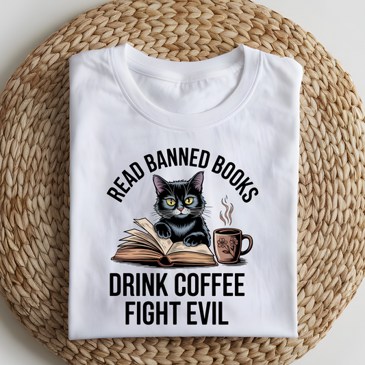 DTF T-Shirt Transfer | Ready to Press | DIY Heat Transfer for Clothing, Hoodies, Sweatshirt | Read Banned Books DTF100883