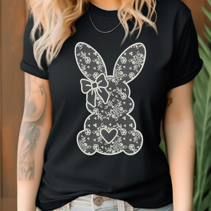 DTF Shirt Transfer - Ready to Press - Lace Bunny -  DTF100527