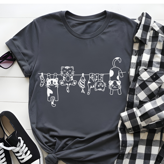 DTF T-Shirt Transfer | Ready to Press | DIY Heat Transfer for Clothing, Hoodies, Sweatshirt | Cats DTF100882