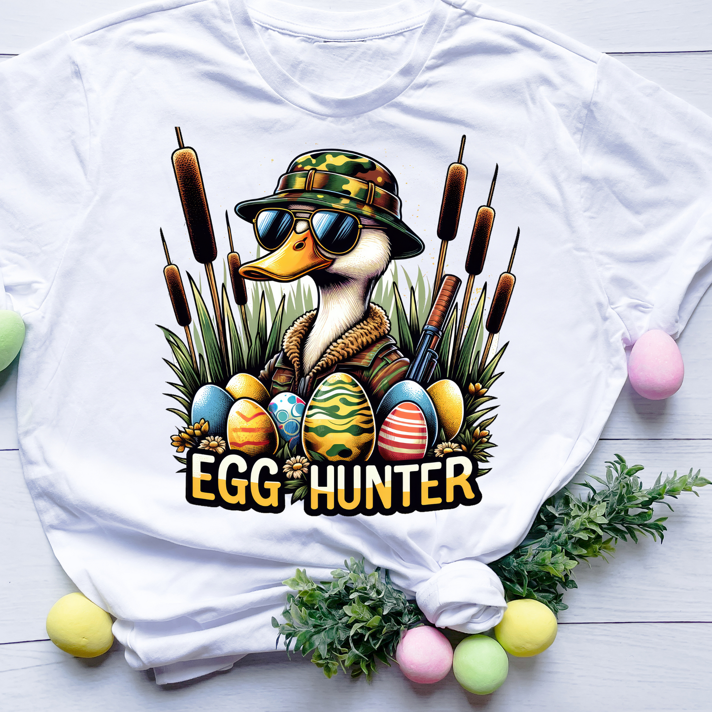🎁 DTF Shirt Transfer - Ready to Press - Egg Hunter -  DTF100531 (100% off)