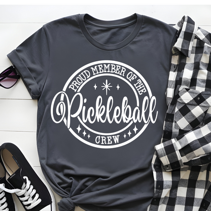 DTF T-Shirt Transfer | Ready to Press | DIY Heat Transfer for Clothing, Hoodies, Sweatshirt | Pickleball Crew White DTF100876