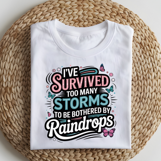 DTF T-Shirt Transfer | Ready to Press | DIY Heat Transfer for Clothing, Hoodies, Sweatshirt | Too many storms DTF100875