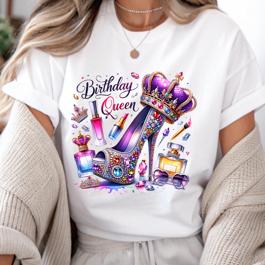 DTF Shirt Transfer - Ready to Press - Birthday Queen -  DTF100637