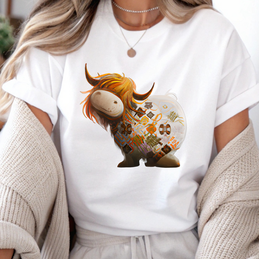 DTF Shirt Transfer - Ready to Press - Highland Cow 1 -  DTF100543