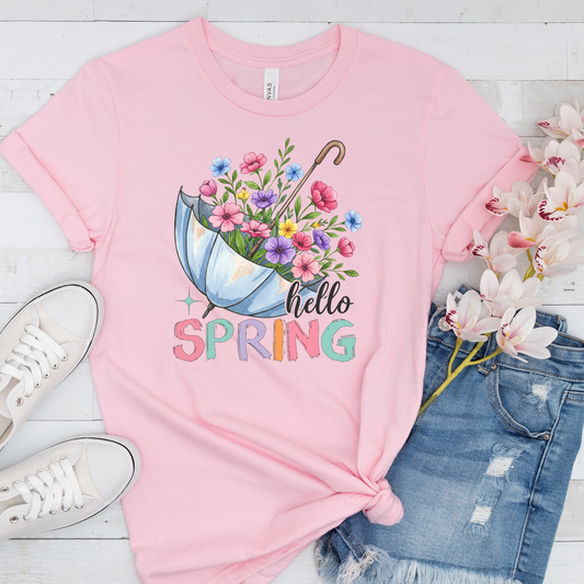 DTF Shirt Transfer - Ready to Press - Hello Spring -  DTF100540