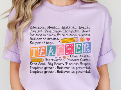 Teacher DTF101479 DTF T-Shirt Transfer | Ready to Press | DIY Heat Transfer for Clothing, Hoodies, Sweatshirt (Copy)