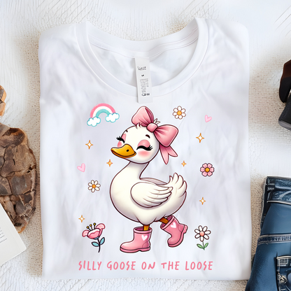 DTF Shirt Transfer - Ready to Press - Silly Goose on the Loose -  DTF100751