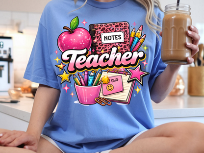 Teacher DTF101501 DTF T-Shirt Transfer | Ready to Press | DIY Heat Transfer for Clothing, Hoodies, Sweatshirt