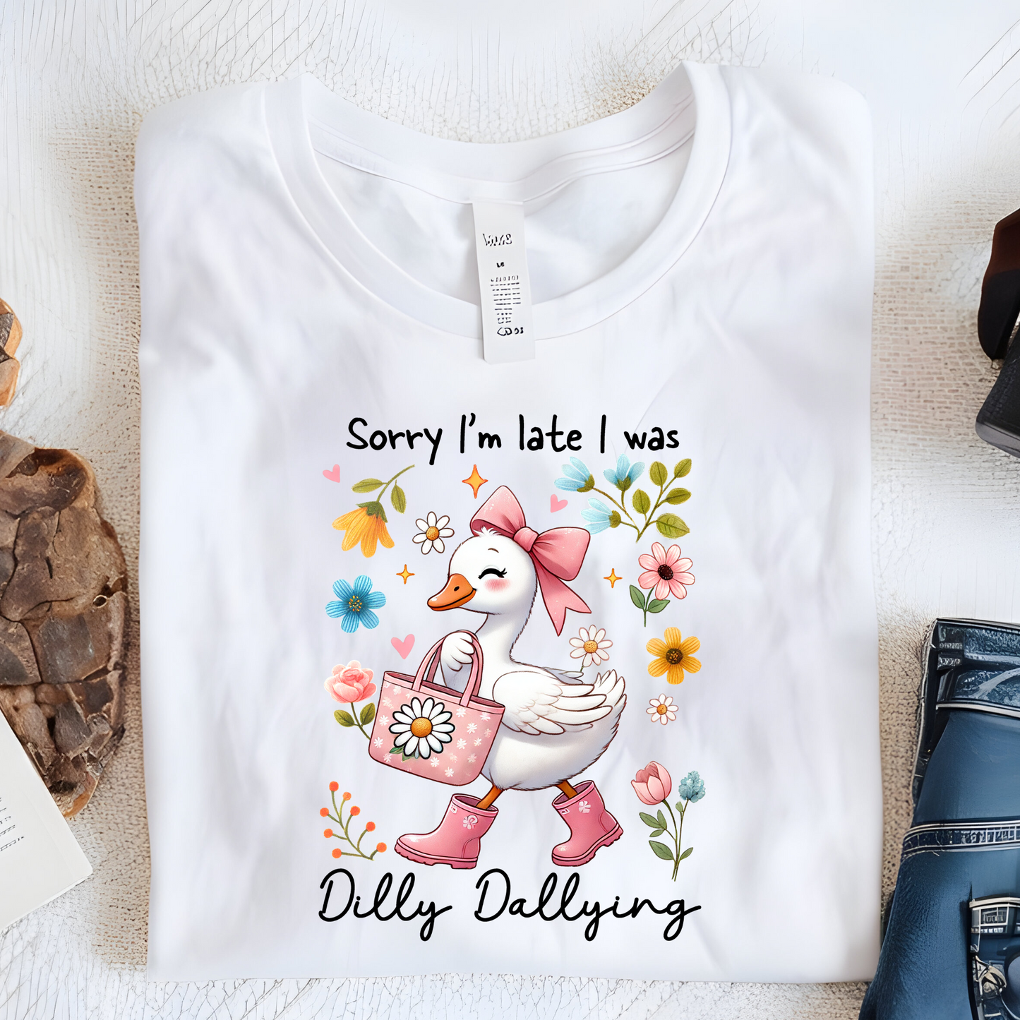 DTF Shirt Transfer - Ready to Press - Sorry I'm Late -  DTF100752