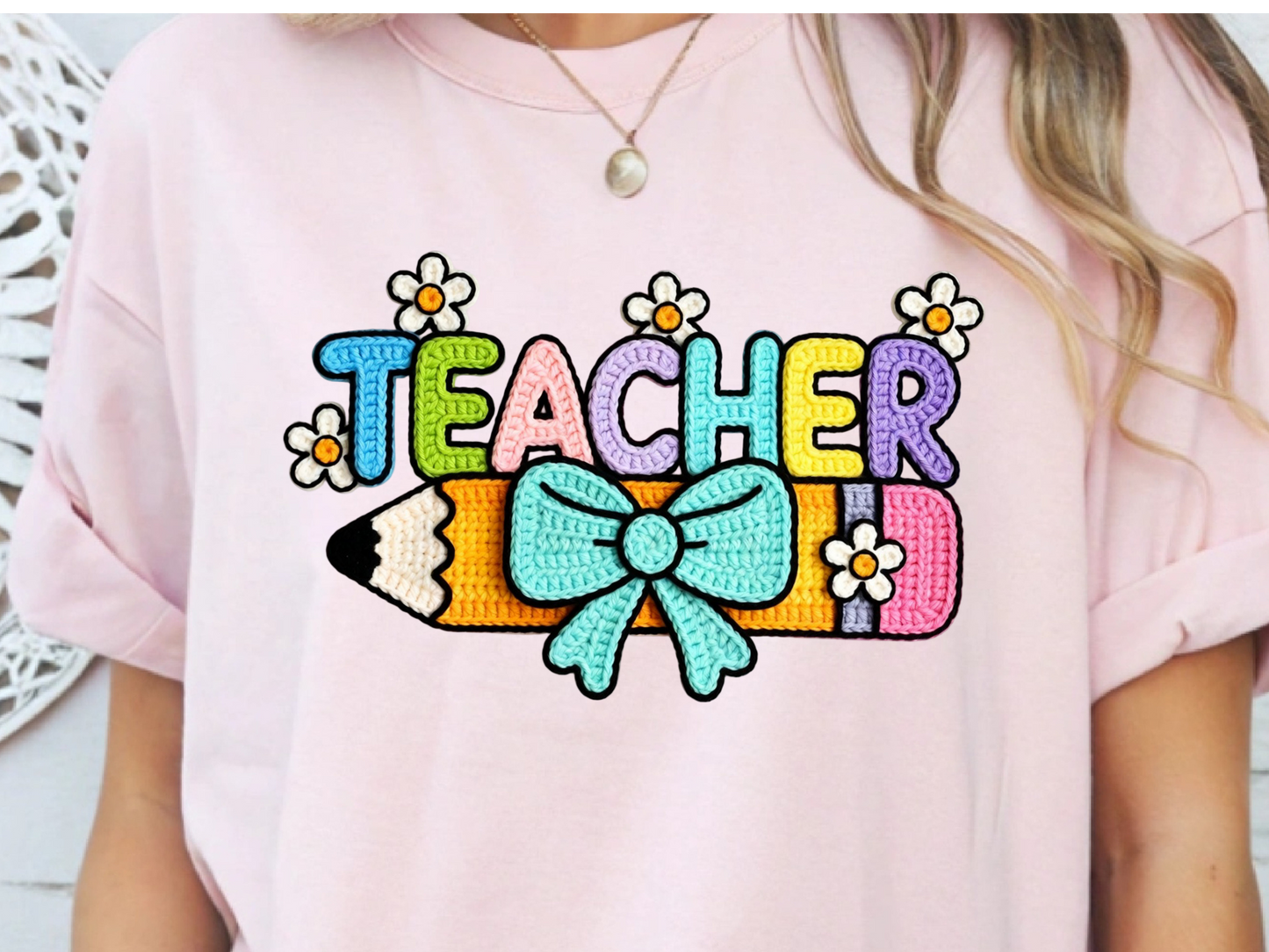 Teacher DTF101498 DTF T-Shirt Transfer | Ready to Press | DIY Heat Transfer for Clothing, Hoodies, Sweatshirt