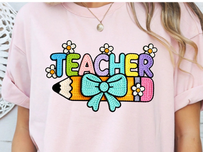 Teacher DTF101498 DTF T-Shirt Transfer | Ready to Press | DIY Heat Transfer for Clothing, Hoodies, Sweatshirt