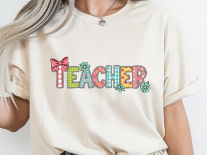 Teacher DTF101497 DTF T-Shirt Transfer | Ready to Press | DIY Heat Transfer for Clothing, Hoodies, Sweatshirt