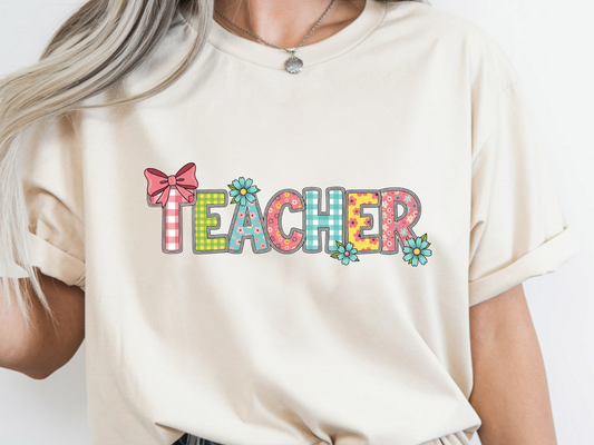 Teacher DTF101497 DTF T-Shirt Transfer | Ready to Press | DIY Heat Transfer for Clothing, Hoodies, Sweatshirt