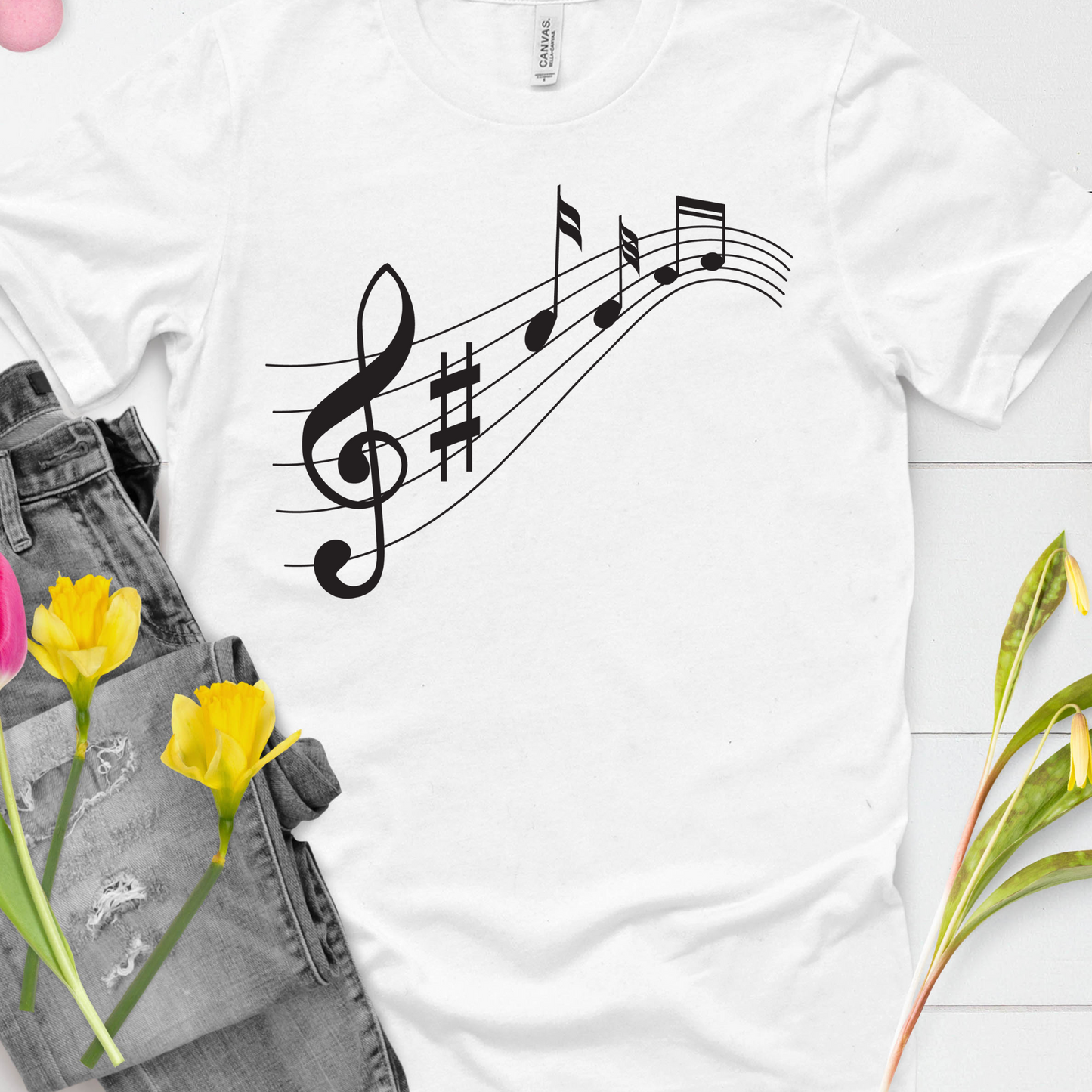 DTF Shirt Transfer - Ready to Press - Music Notes -  DTF100697