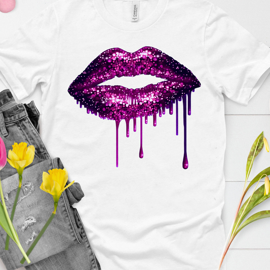 DTF Shirt Transfer - Ready to Press - Purple Lips -  DTF100696