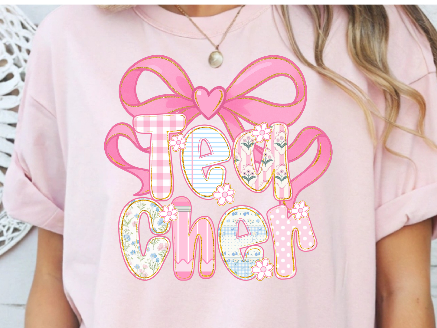 Teacher DTF101495 DTF T-Shirt Transfer | Ready to Press | DIY Heat Transfer for Clothing, Hoodies, Sweatshirt