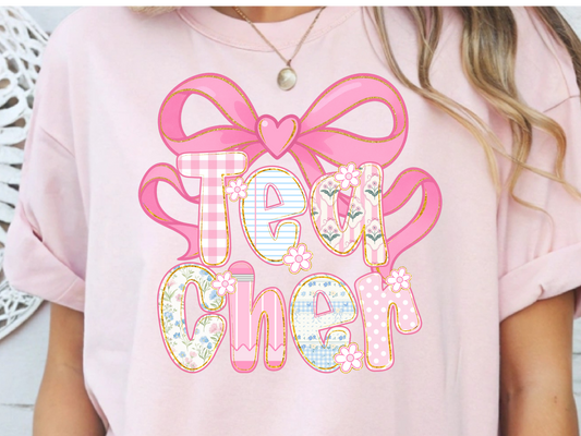 Teacher DTF101495 DTF T-Shirt Transfer | Ready to Press | DIY Heat Transfer for Clothing, Hoodies, Sweatshirt