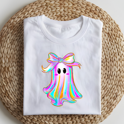 DTF T-Shirt Transfer | Ready to Press | DIY Heat Transfer for Clothing, Hoodies, Sweatshirt | Neon Ghost DTF100915