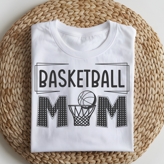 DTF T-Shirt Transfer | Ready to Press | DIY Heat Transfer for Clothing, Hoodies, Sweatshirt | Basketball Mom DTF100924